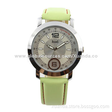 Fashion watch, alloy case, leather strap quartz movement, popular for ladies